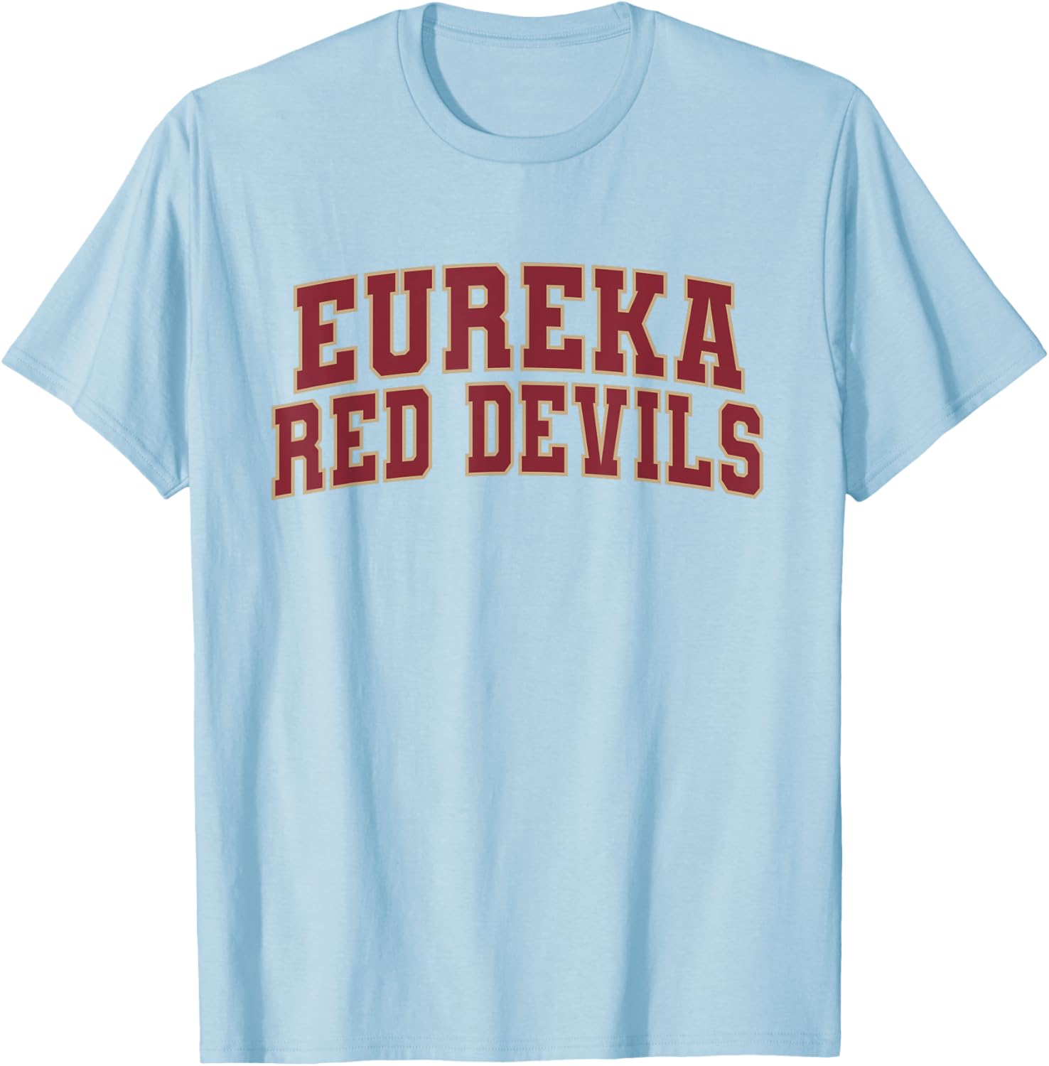 Eureka College Red Devils Apparel Sports Fan T-Shirt - T-Shirt | Light Blue