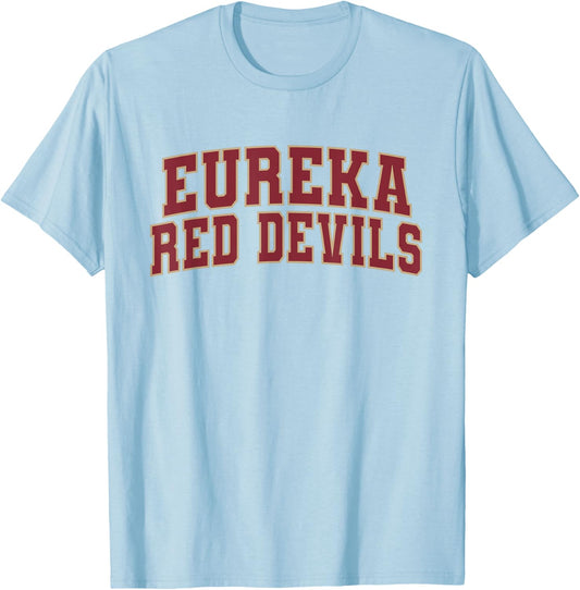 Eureka College Red Devils Apparel Sports Fan T-Shirt - T-Shirt | Light Blue