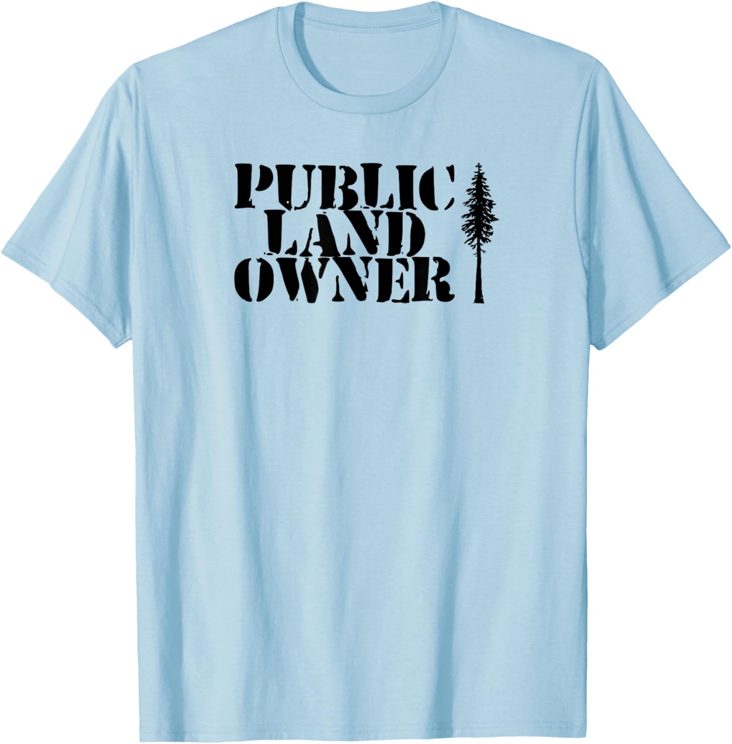 Public Landowner Minimalist National Park Vintage Tree T-Shirt - T-Shirt | Light Blue