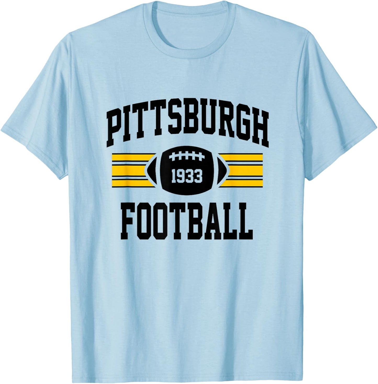 Pittsburgh Football Athletic Vintage Sports Team Fan Gift T-Shirt - T-Shirt | Light Blue