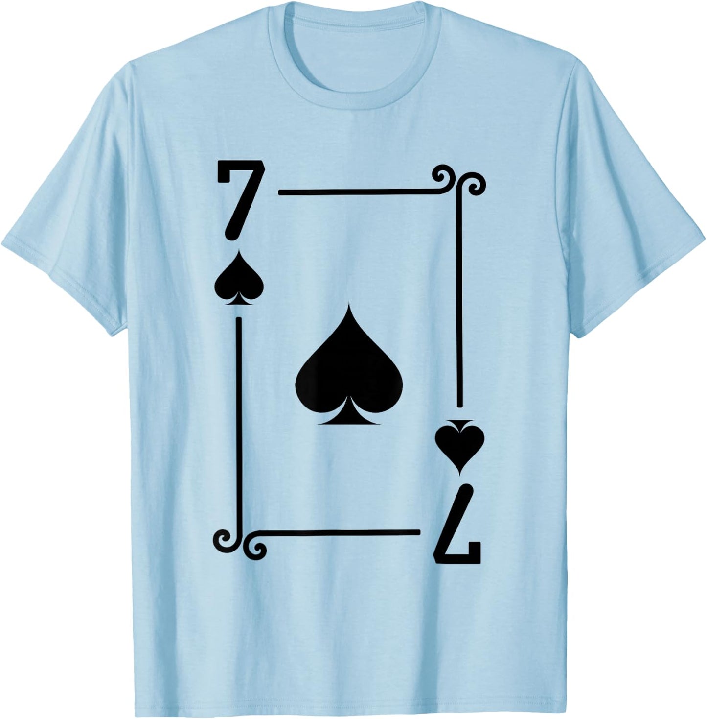 Playing Cards Costume - 7 Spades Card - Seven Card T-Shirt - T-Shirt | Light Blue