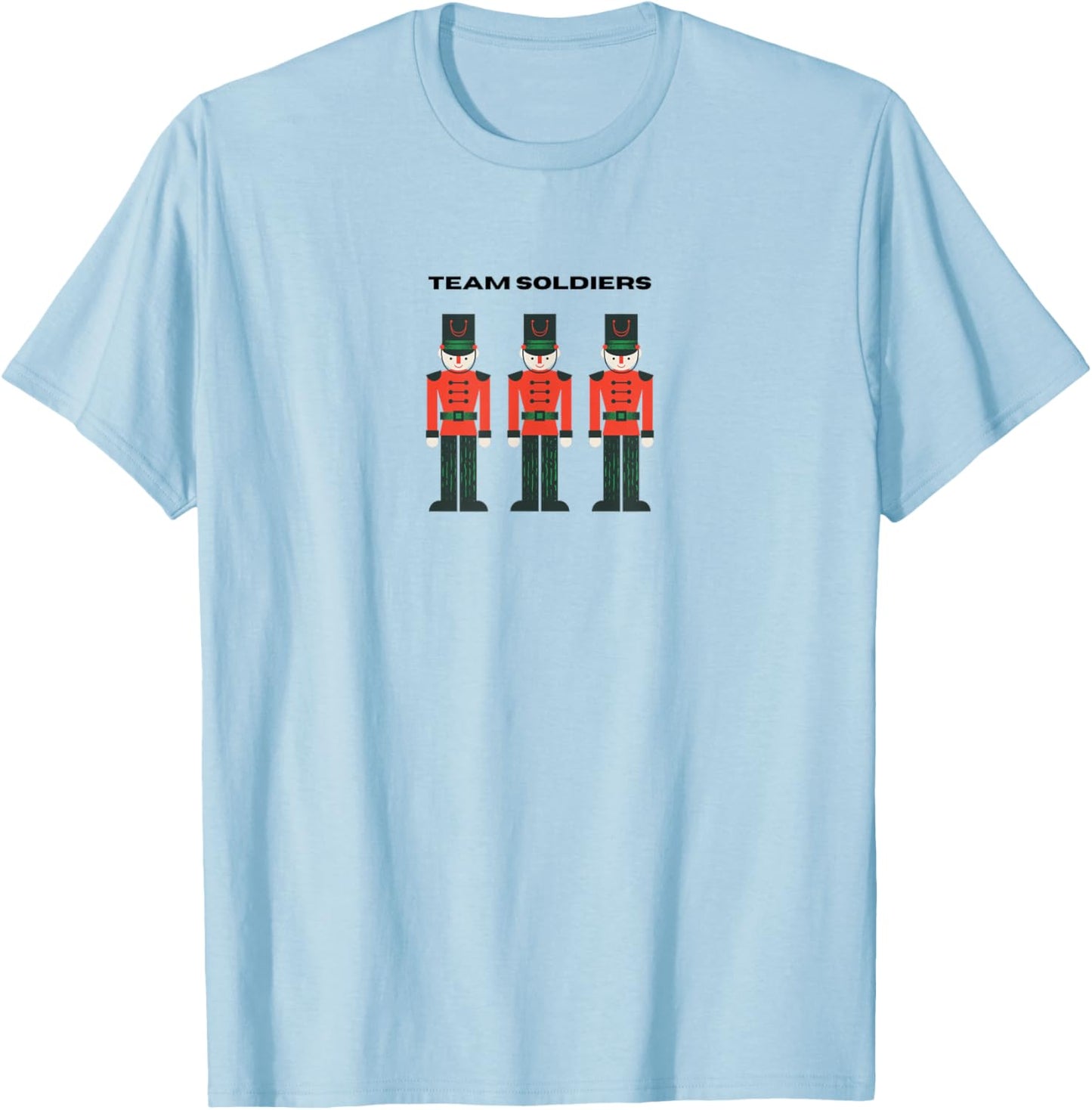 Cute Team Soldiers Nutcracker Christmas Ballet Dance Graphic T-Shirt - T-Shirt | Light Blue