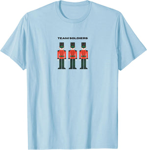 Cute Team Soldiers Nutcracker Christmas Ballet Dance Graphic T-Shirt - T-Shirt | Light Blue