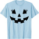 Jack O Lantern Face Pumpkin Eyelashes Hallowen Costume Funny T-Shirt - T-Shirt | Light Blue