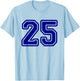 Number #25 Blue Sport Varsity Number 25 T-Shirt - T-Shirt | Light Blue