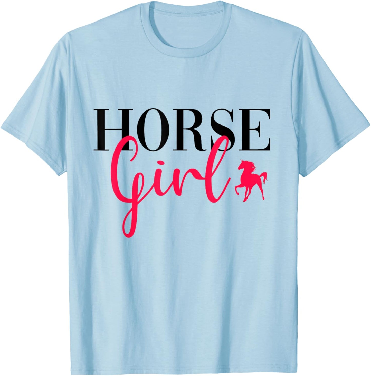 Funny Horse Riding Girl Horseback Riding Horse Girl T-Shirt - T-Shirt | Light Blue