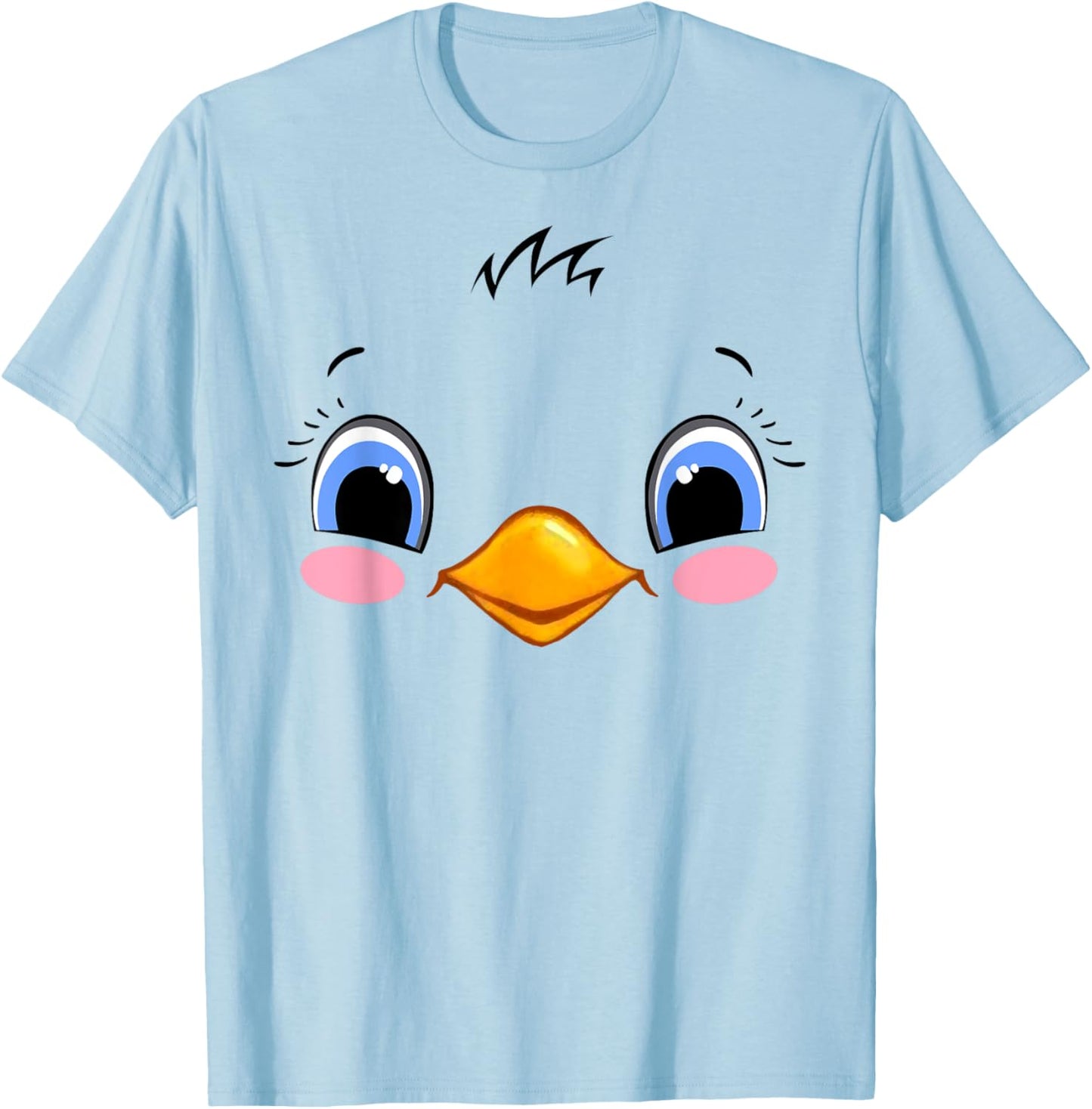 Chicken Costume Cute Rubber Chicken Face Halloween Men Women T-Shirt - T-Shirt | Light Blue