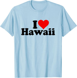 I Love Heart Hawaii T-Shirt - T-Shirt | Light Blue