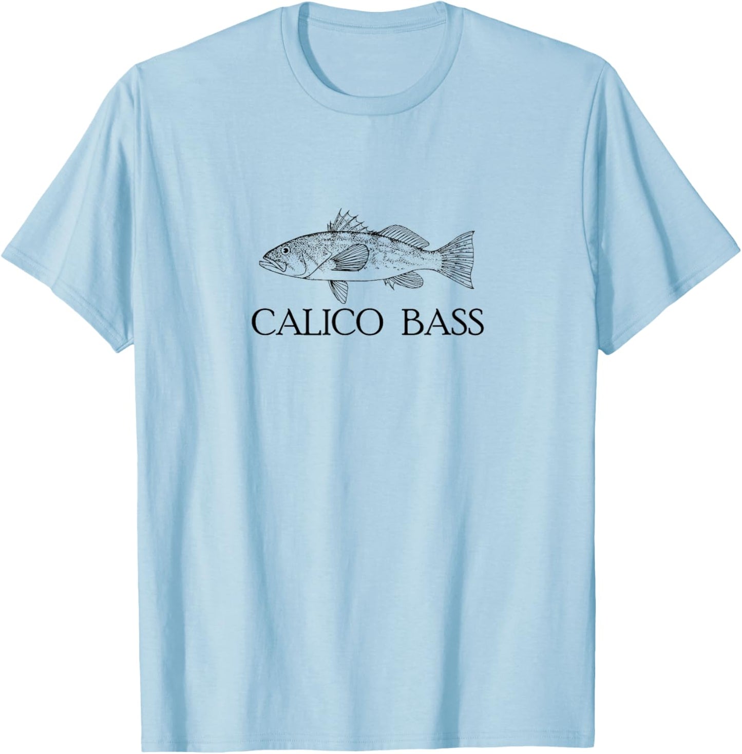 Calico Bass Design T-Shirt - T-Shirt | Light Blue
