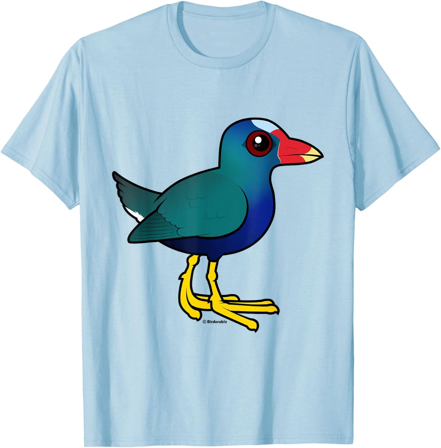 Funny Cartoon Purple Gallinule Birdorable Cute Bird T-Shirt - T-Shirt | Light Blue
