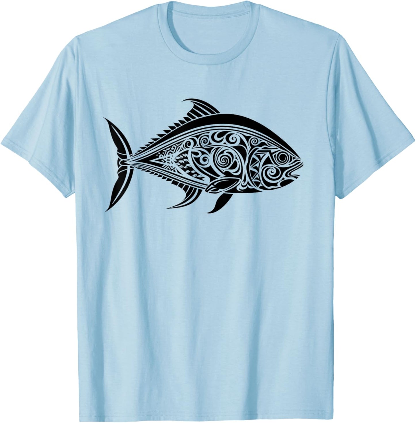Ulua Fishing Native Hawaiian - Hawaiian Tribal T-Shirt - T-Shirt | Light Blue