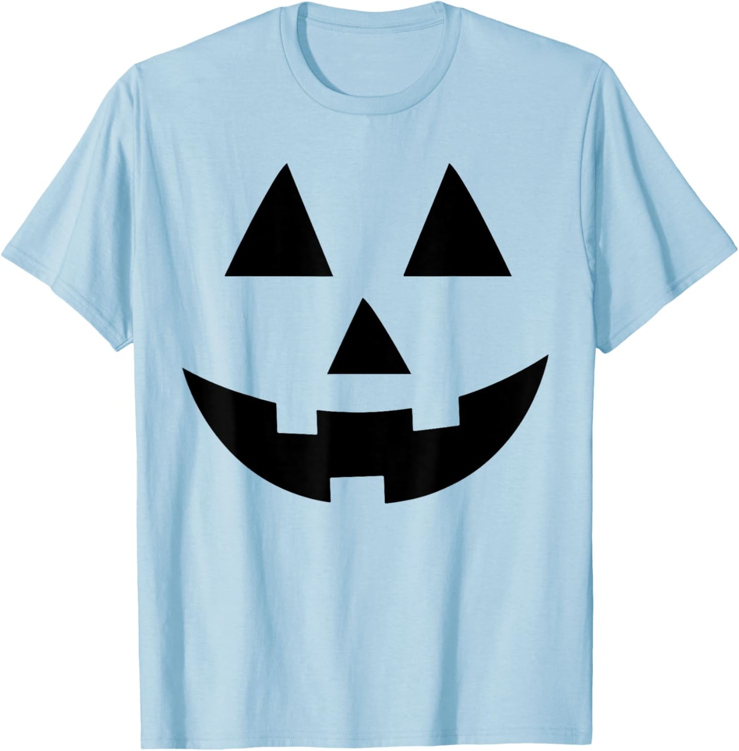 Halloween Jack-O-Lantern Pumpkin Face T-Shirt - T-Shirt | Light Blue