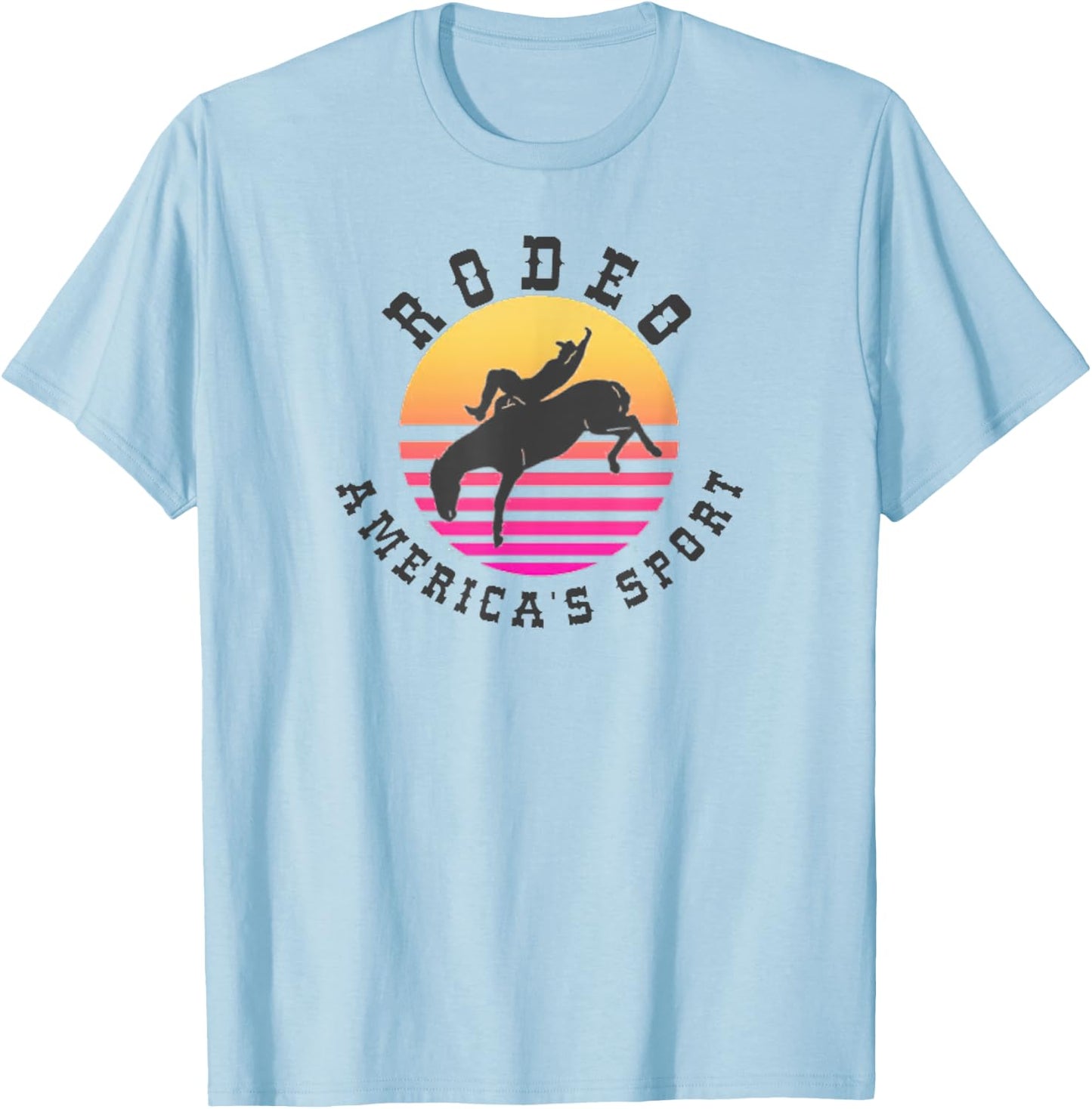 Rodeo America's Sport Bareback Bronc Riding T-Shirt - T-Shirt | Light Blue