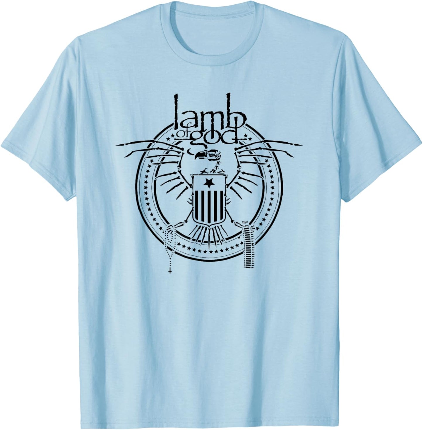 Lamb of God – Skeletal Eagle On White T-Shirt - T-Shirt | Light Blue
