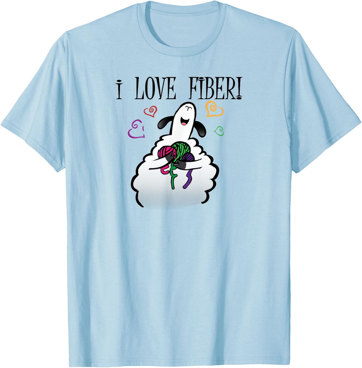 I love fibre Handspinning Funny sheep T-Shirt - T-Shirt | Light Blue