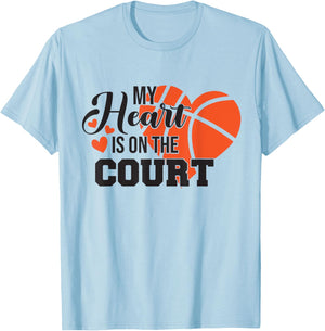 My heart is on that court women basketball kids T-Shirt - T-Shirt | Light Blue