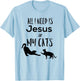 All I need is Jesus and My Cats Funny T-Shirt - T-Shirt | Light Blue
