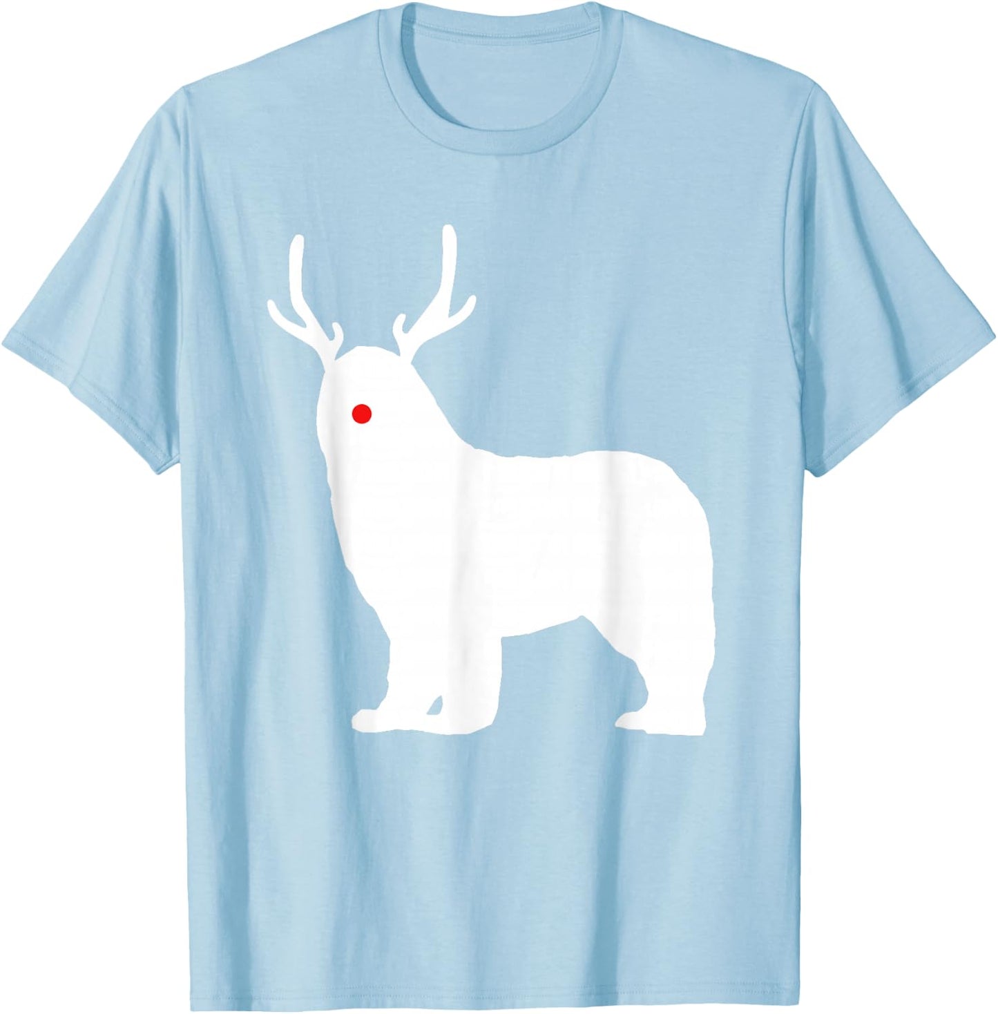 Christmas Newfoundland Reindeer Newfie Dog T-Shirt - T-Shirt | Light Blue