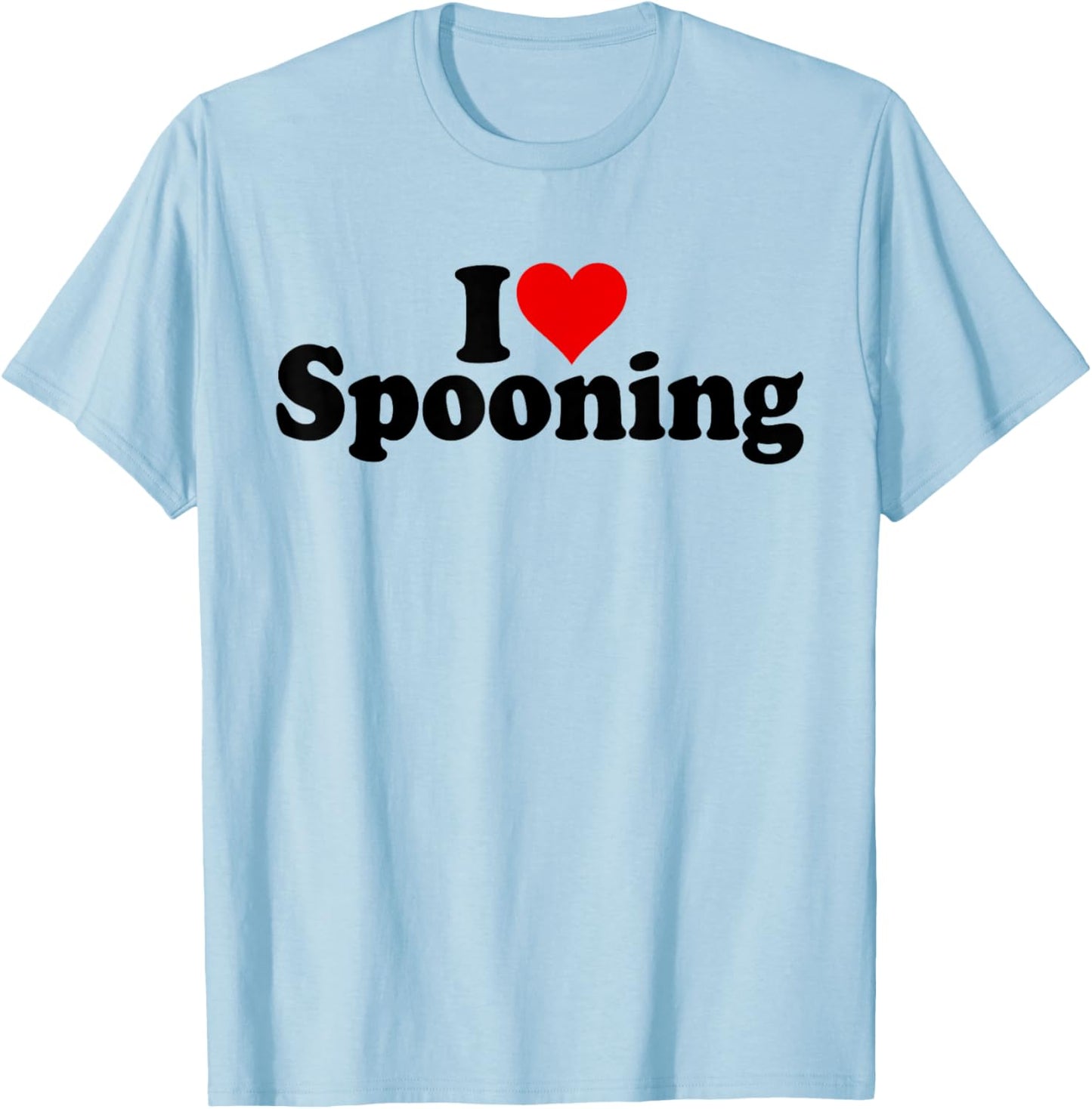 I Love Heart Spooning T-Shirt - T-Shirt | Light Blue