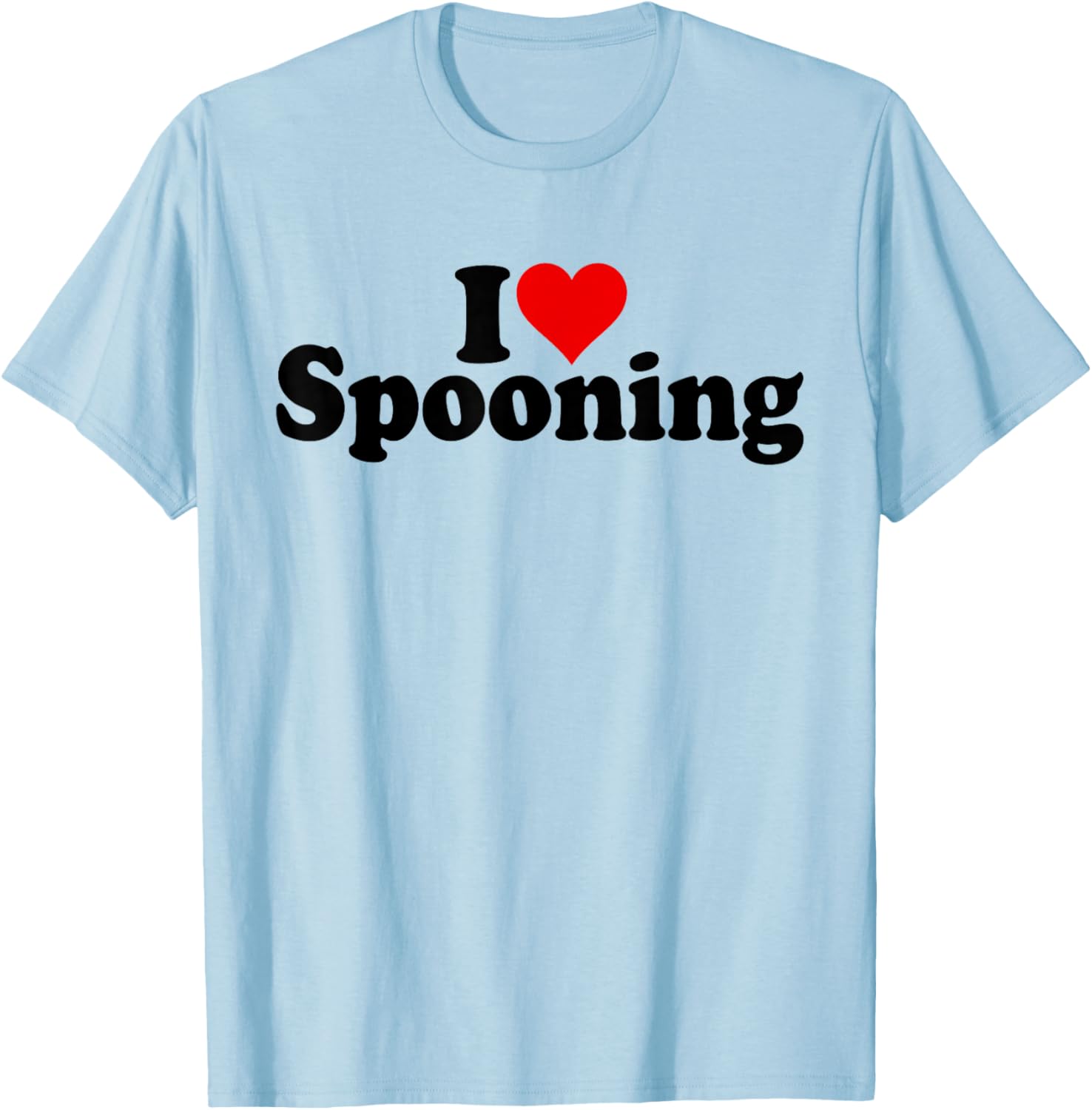 I Love Heart Spooning T-Shirt - T-Shirt | Light Blue