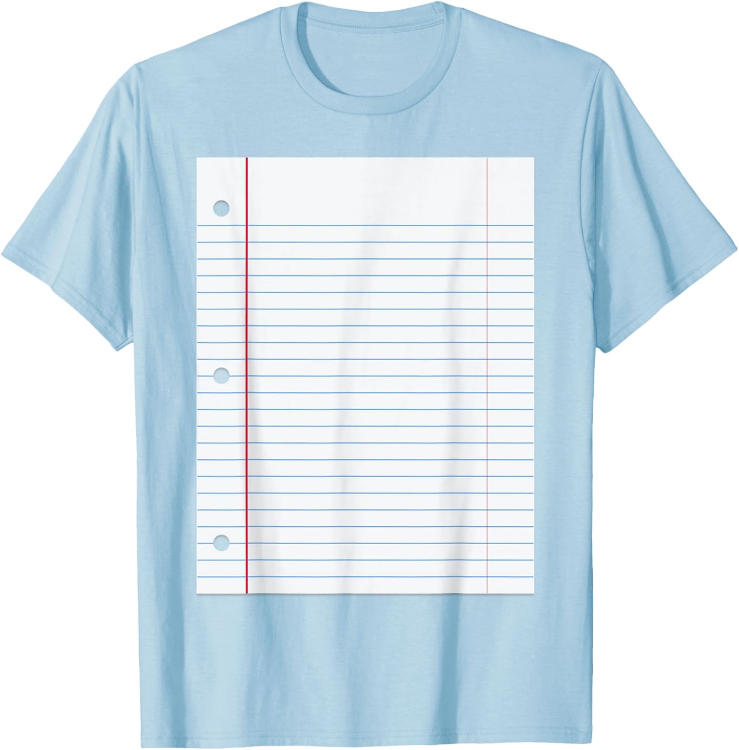 Funny Lined Notebook Paper Group Halloween Costume T-Shirt - T-Shirt | Light Blue