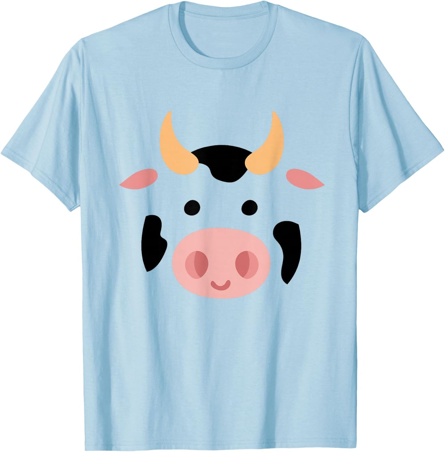 Big Cow Face Costume Funny Lazy Halloween Costume T-Shirt - T-Shirt | Light Blue