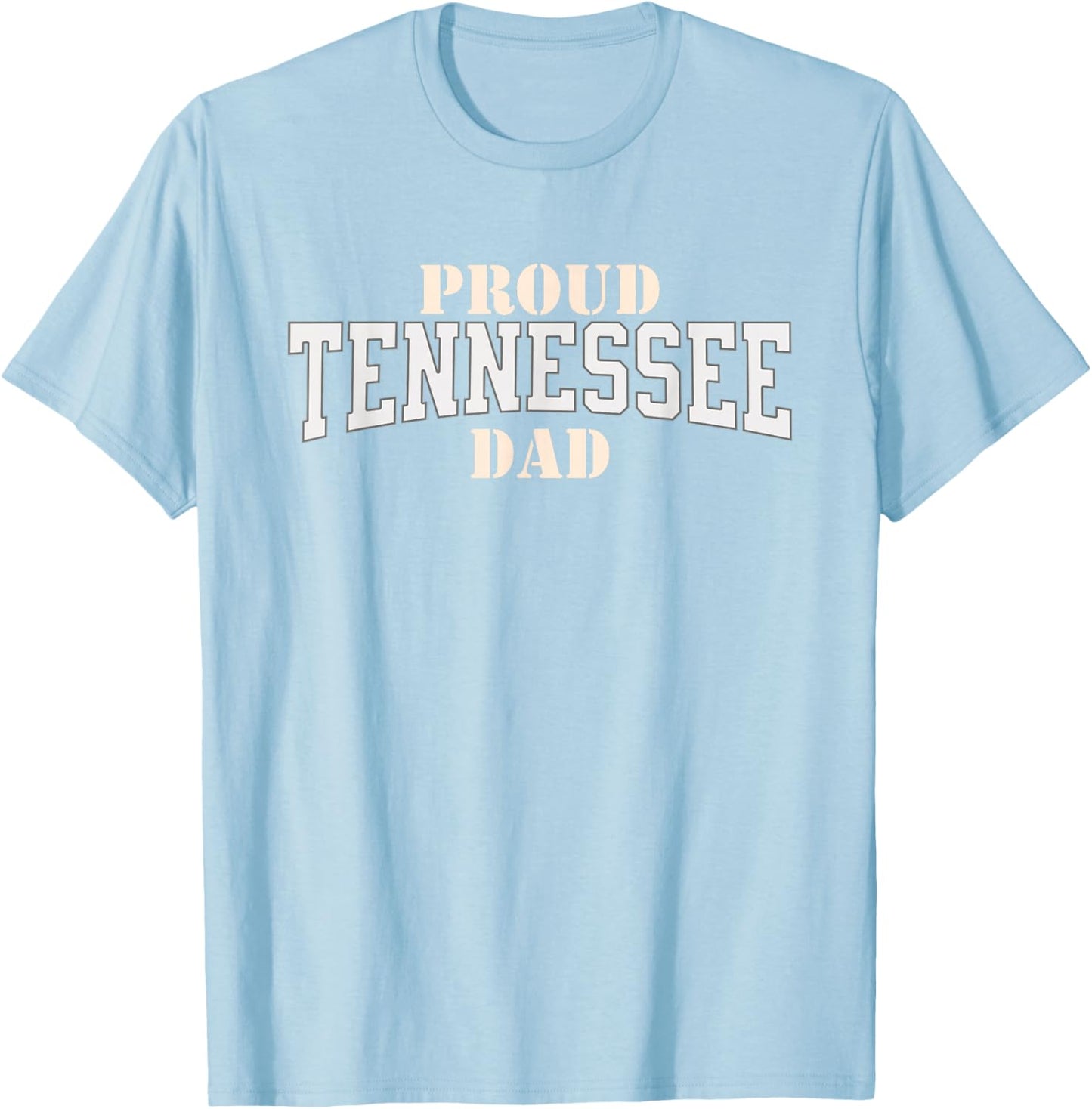 Classic Proud Tennessee Dad | Vintage TN Orange Varsity T-Shirt - T-Shirt | Light Blue