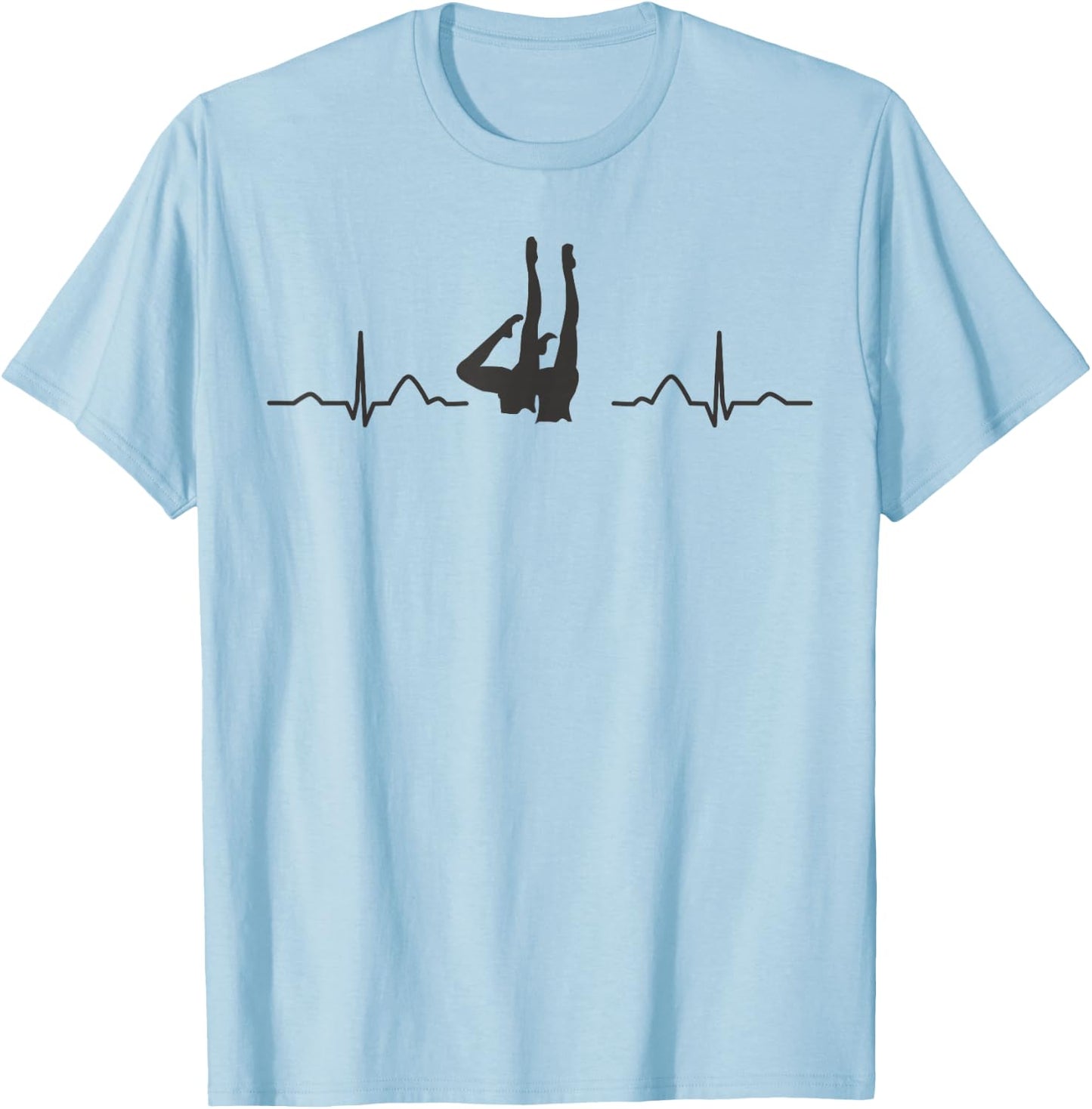 Synchronized Swimming Heartbeat EKG Team Artistic Swim T-Shirt - T-Shirt | Light Blue