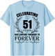 Cute 51st Wedding Anniversary for Couples Married 51 year T-Shirt - T-Shirt | Light Blue