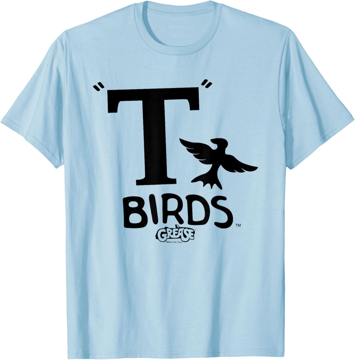 Grease T Birds Logo Black , white, S T-Shirt - T-Shirt | Light Blue