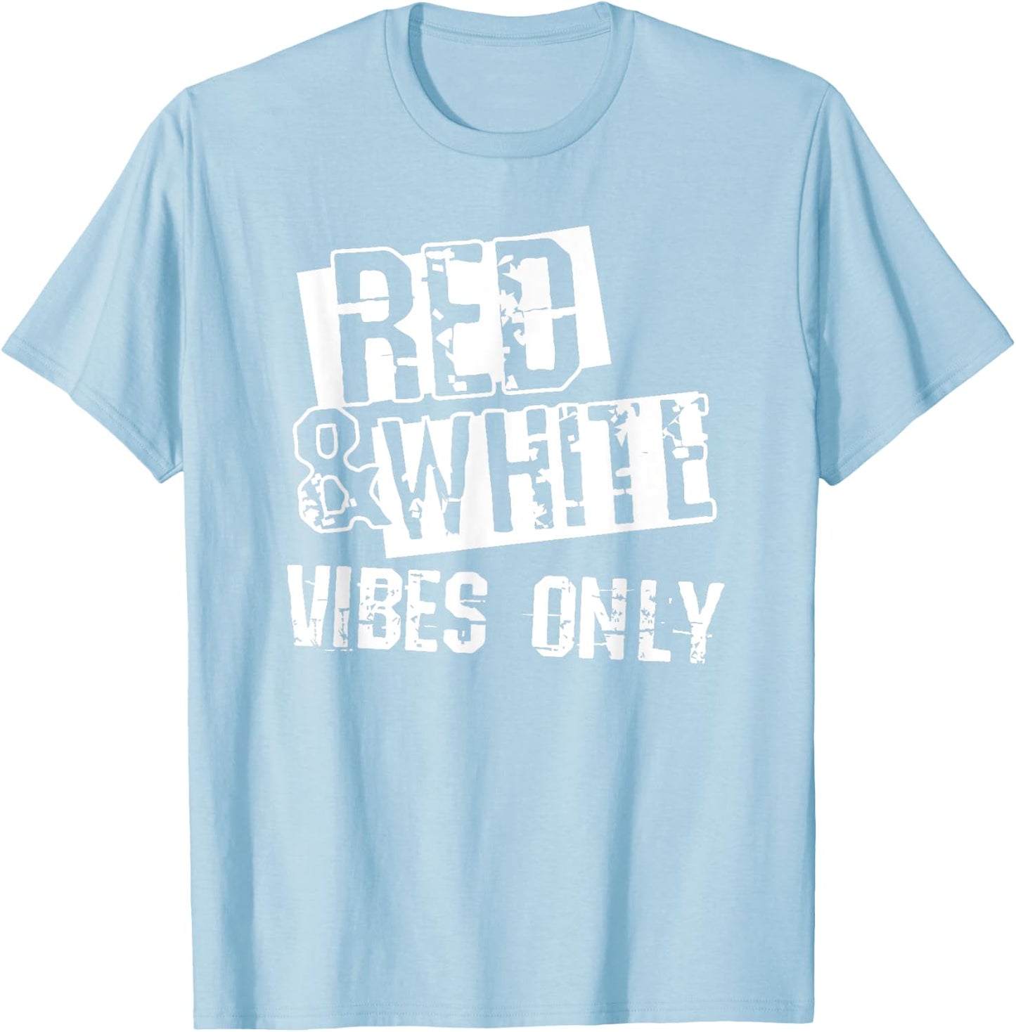 Red White Game Day for Football Team Colors School Spirit T-Shirt - T-Shirt | Light Blue