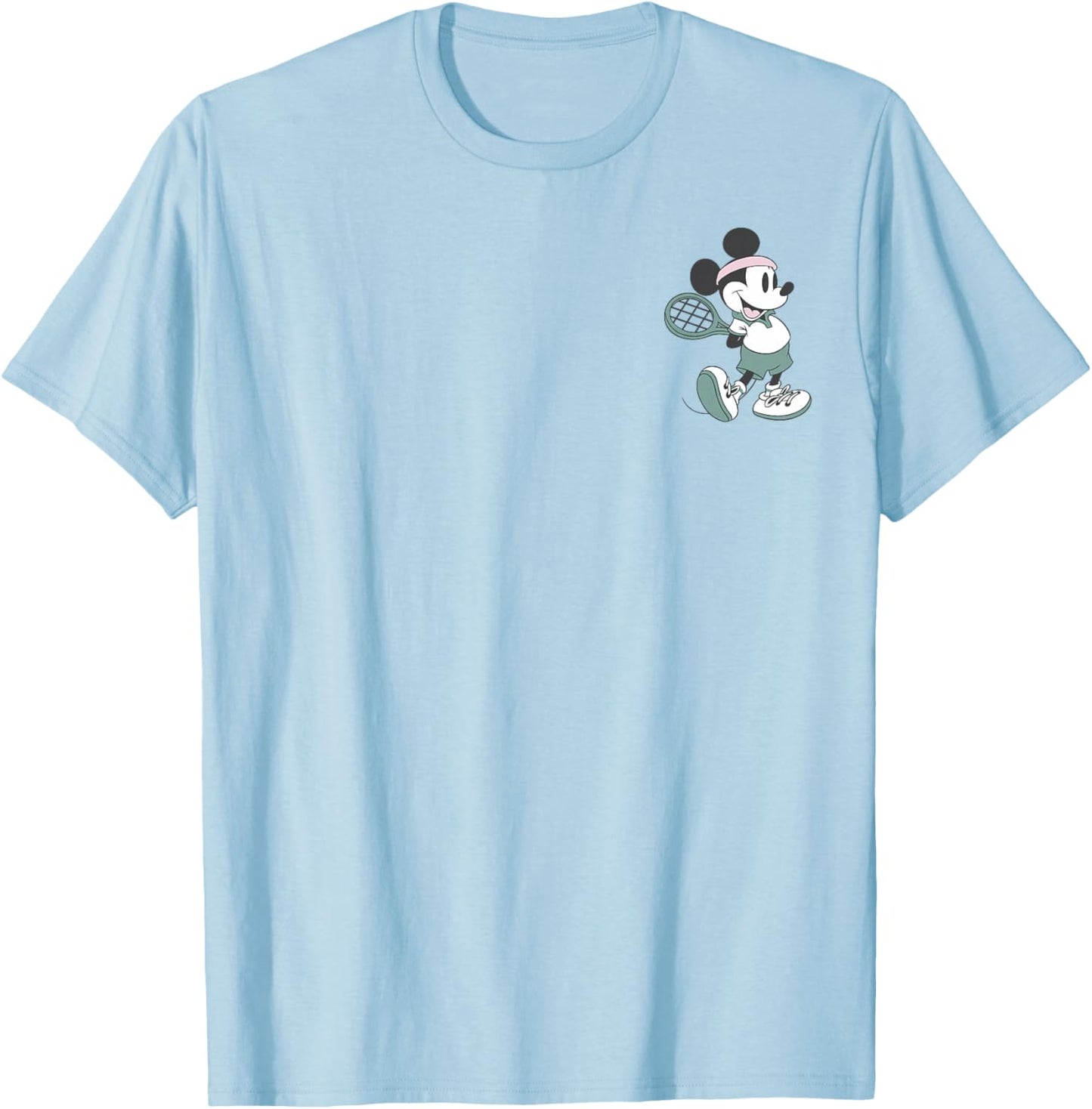 Disney Mickey and Friends Retro Tennis Mickey Pocket Logo T-Shirt - T-Shirt | Light Blue