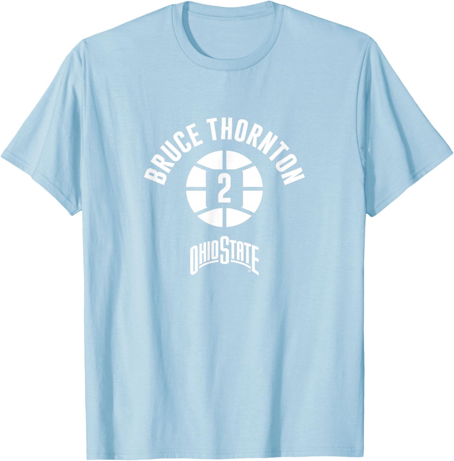 Ohio State Basketball: Bruce Thornton Name Number Ball T-Shirt - T-Shirt | Light Blue