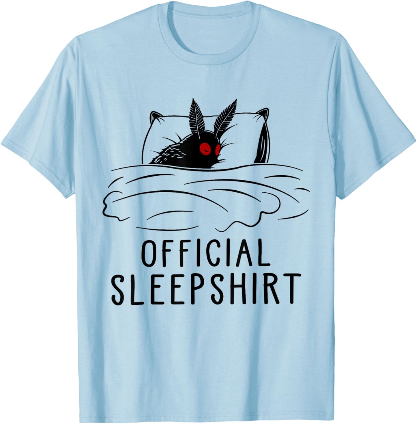 Mothman Cryptid Official Sleep T-Shirt - T-Shirt | Light Blue