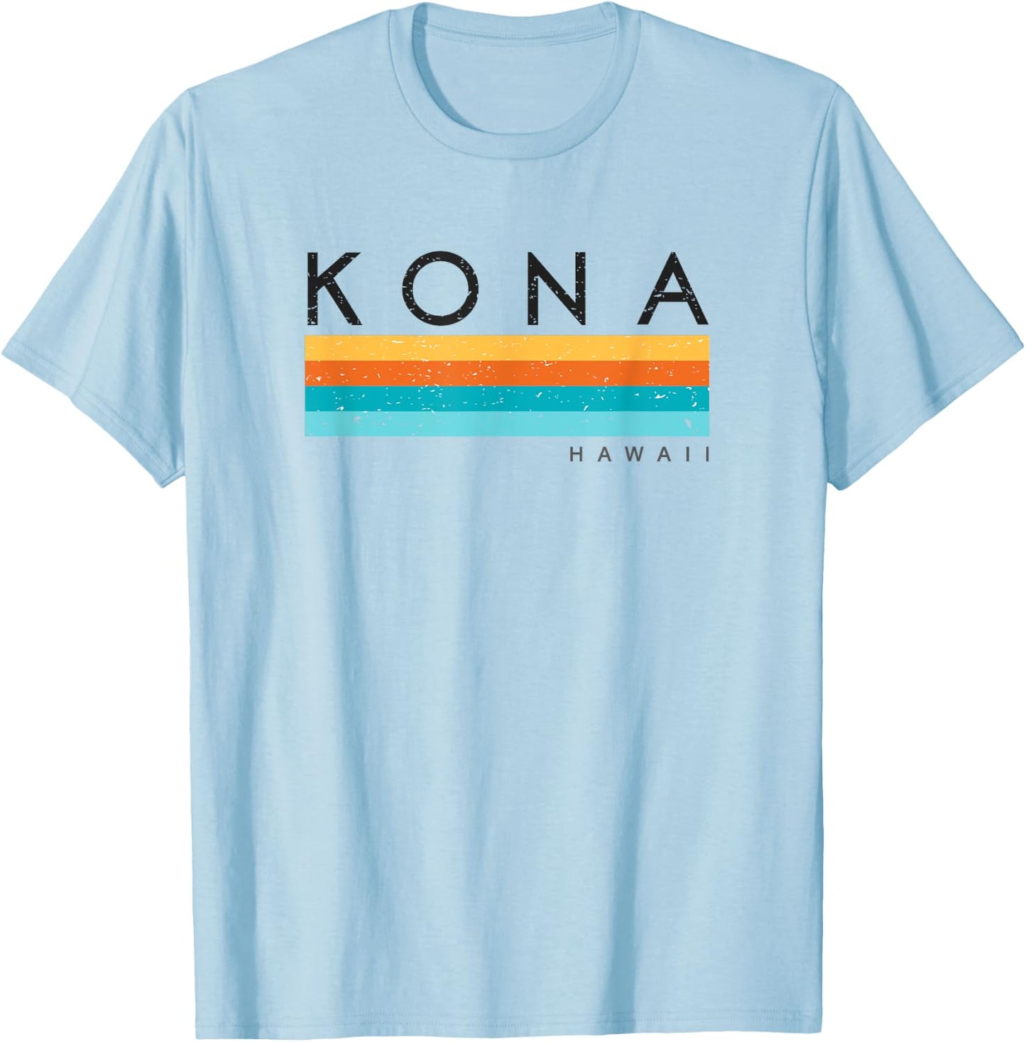 Vintage Kona Hawaii Retro Design T-Shirt - T-Shirt | Light Blue