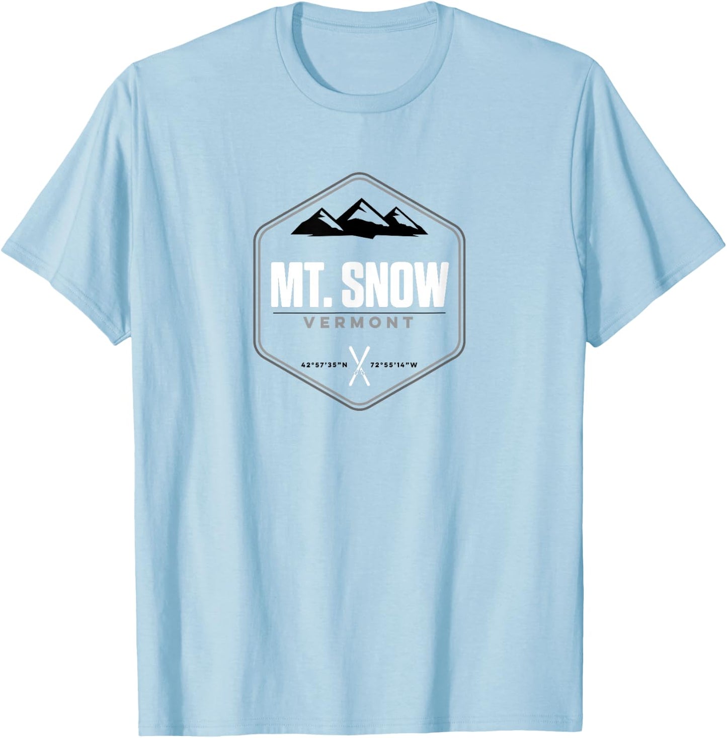 Mount Snow Vermont Graphic Ski T Shirt T-Shirt - T-Shirt | Light Blue