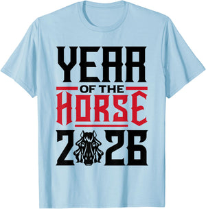 Chinese New Year Horse Chinese Zodiac Year Of The Horse 2026 T-Shirt - T-Shirt | Light Blue