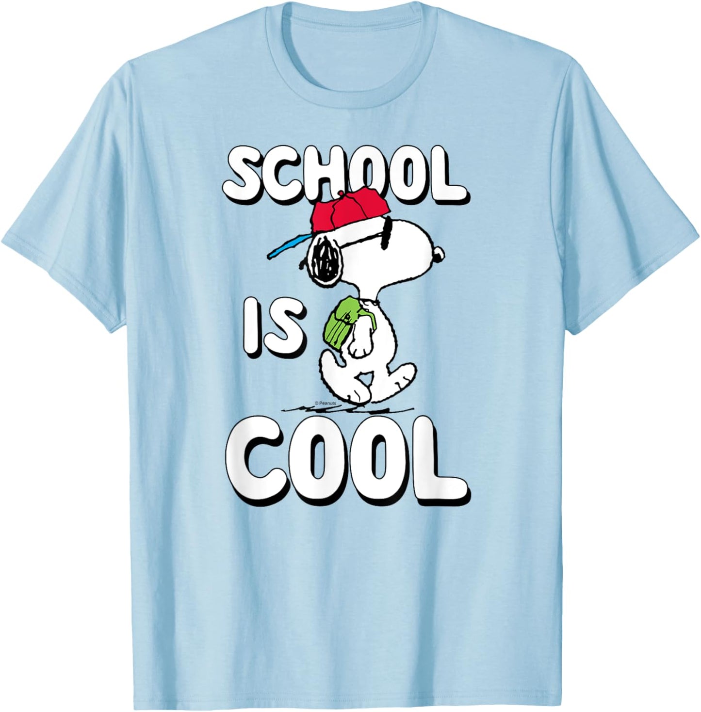 Peanuts - Snoopy School Is Cool T-Shirt - T-Shirt | Light Blue