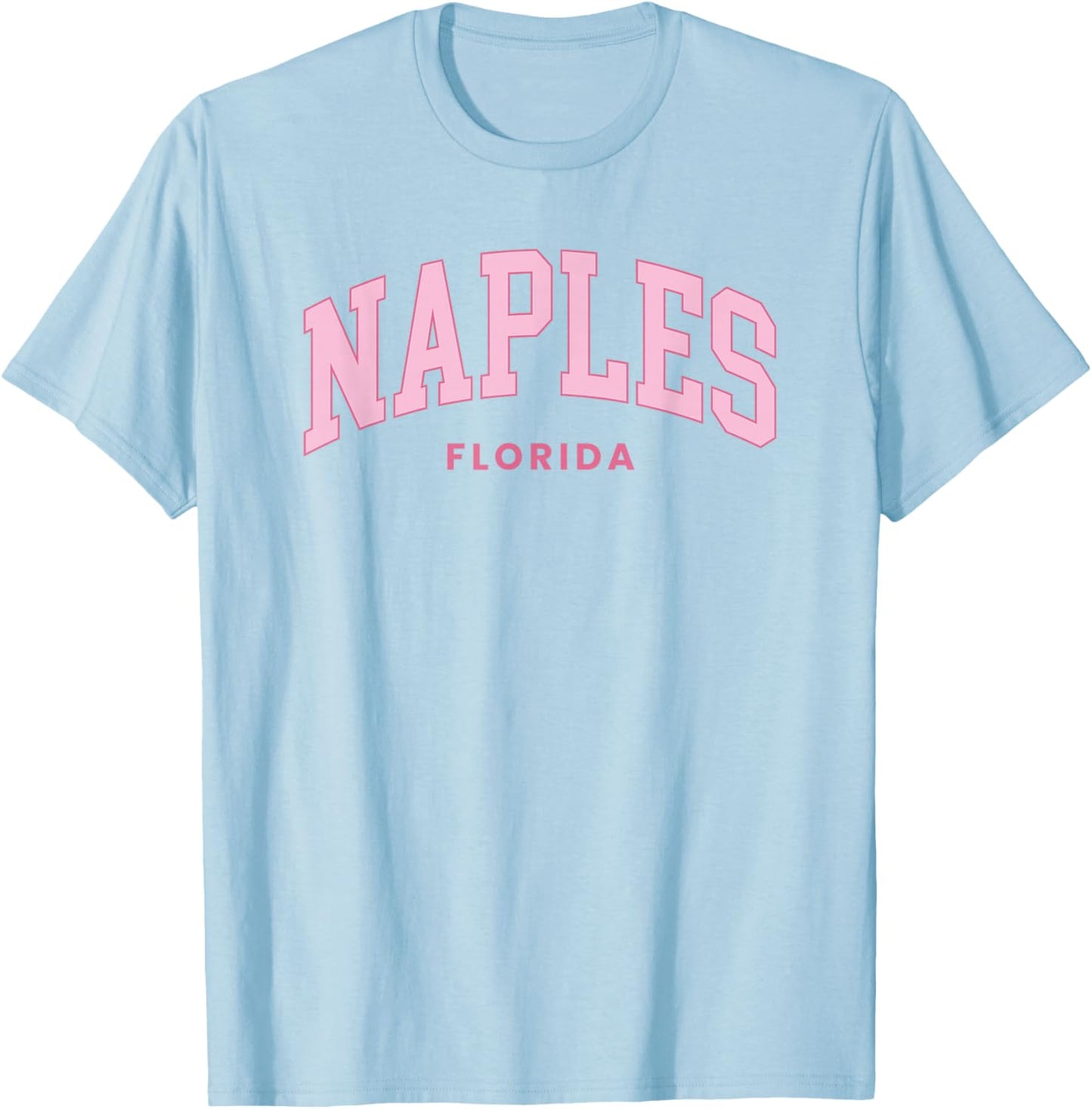 Naples Florida Retro Preppy Throwback Girls Pink T-Shirt - T-Shirt | Light Blue