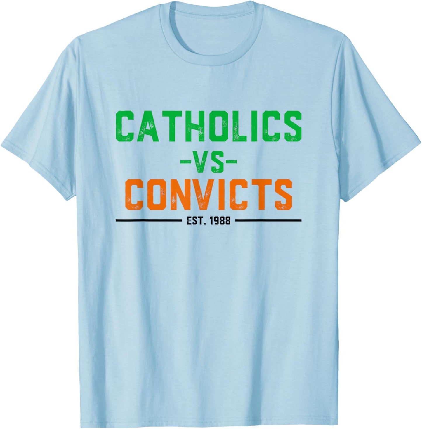 Catholics vs Convicts 1988 Vintage Classic Football T-Shirt - T-Shirt | Light Blue