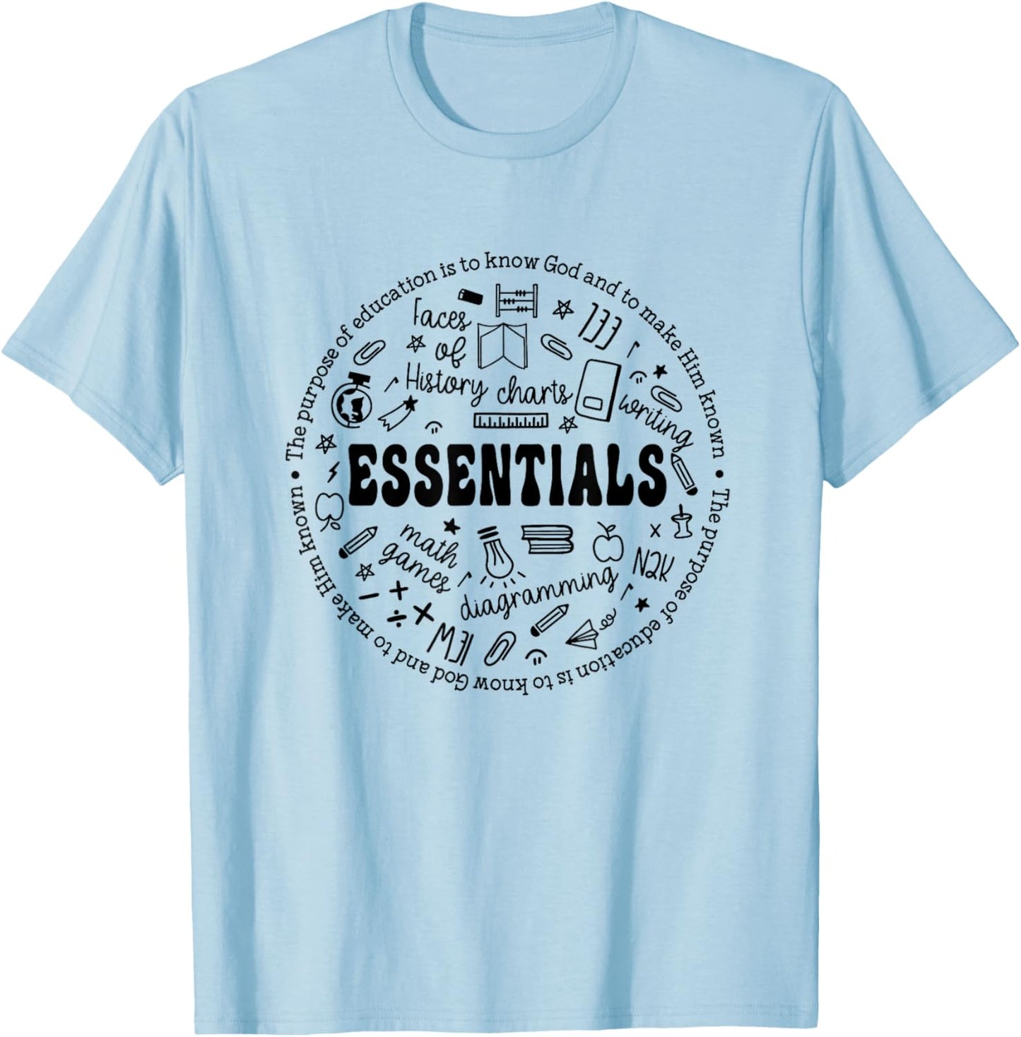 Homeschool Mom CC Mom Essentials Mom Classic Conversation T-Shirt - T-Shirt | Light Blue