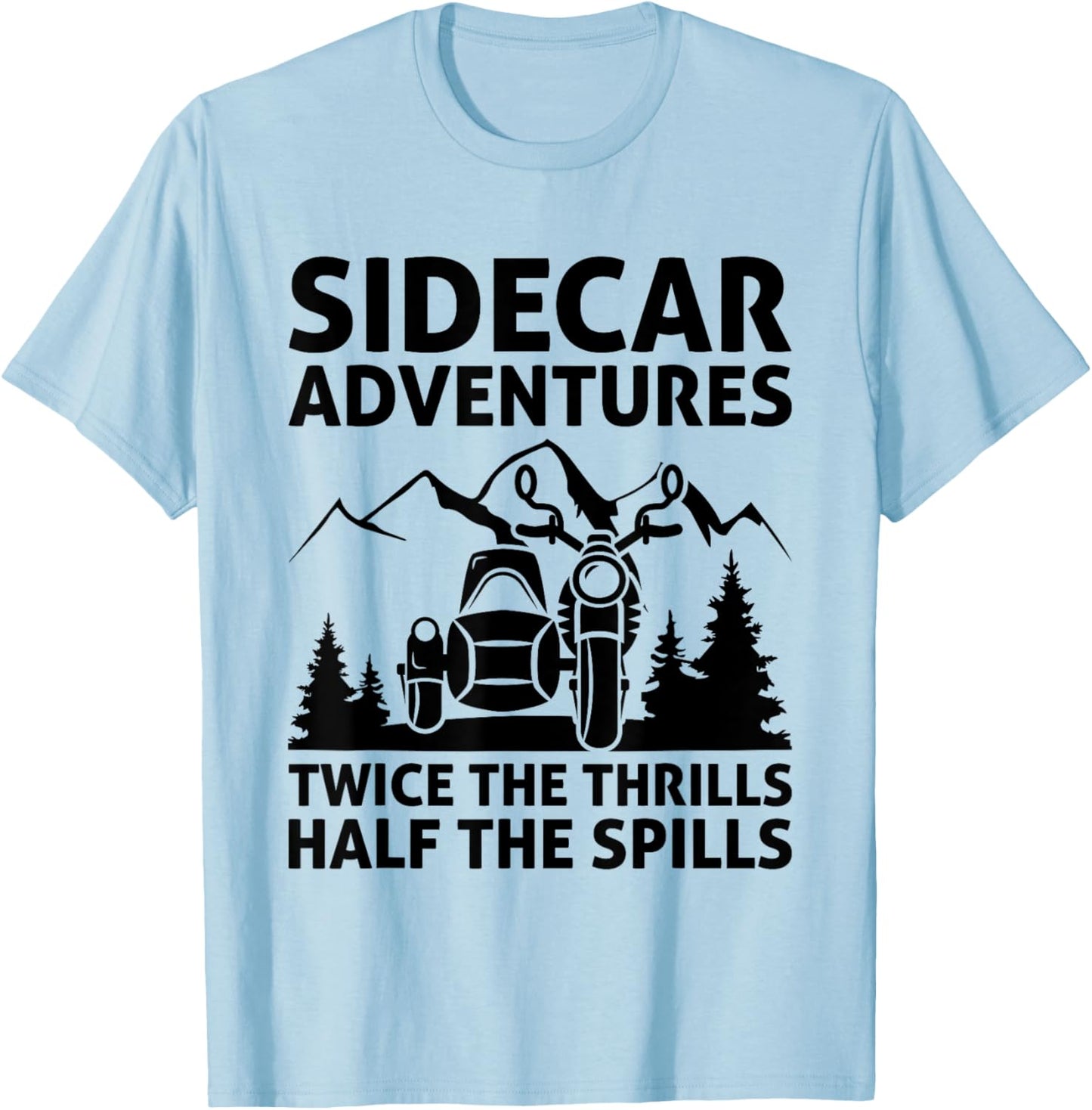 Sidecar Motorcycle Motorcyclist Bike Motorbike Sidecar Rider T-Shirt - T-Shirt | Light Blue
