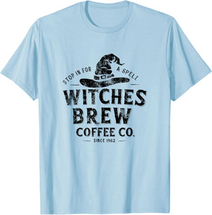 Witches Brew Vintage Coffee Halloween Coffee Costume T-Shirt - T-Shirt | Light Blue