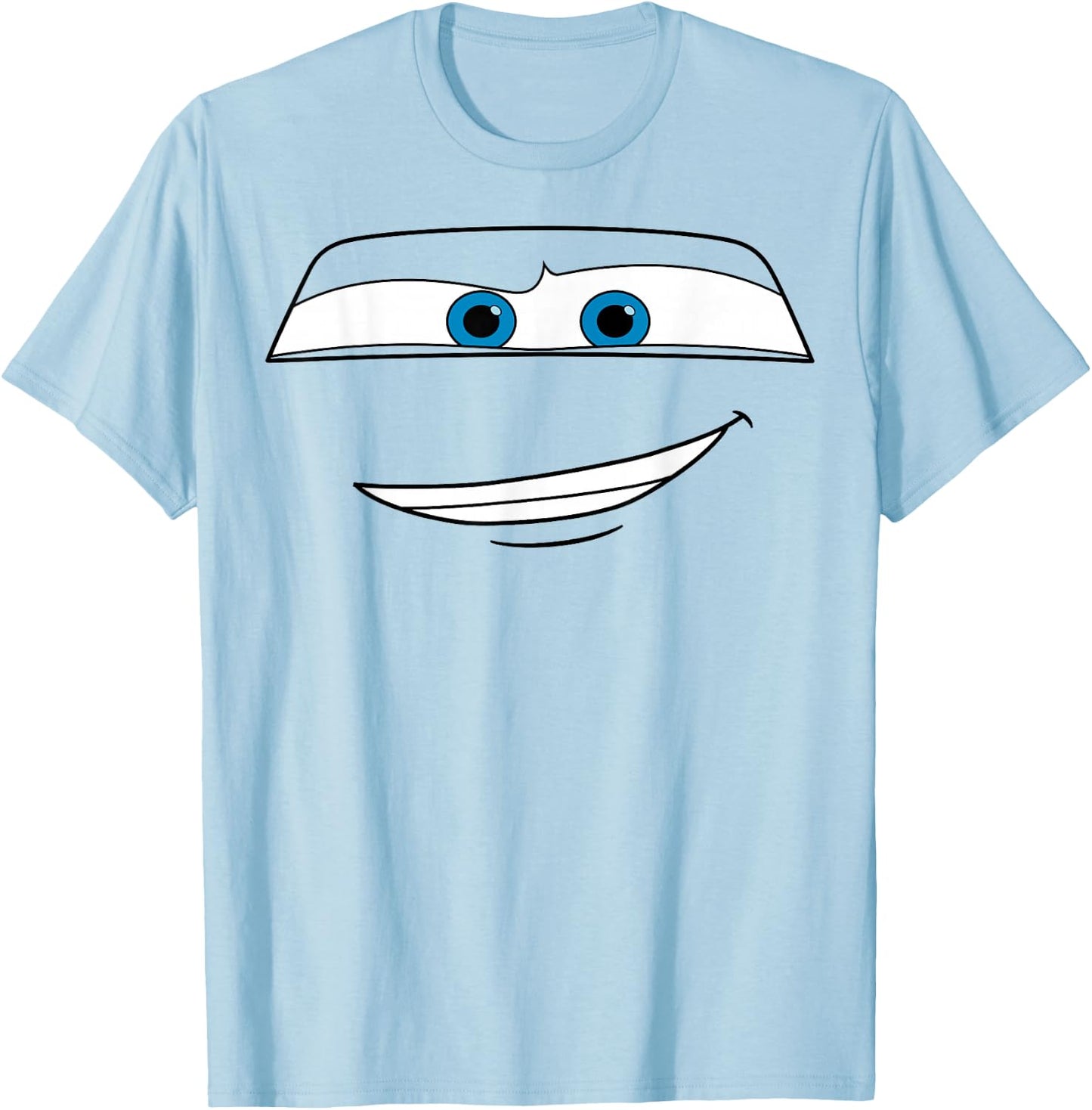Disney Pixar Cars Lightning McQueen Big Face Short Sleeve T-Shirt - T-Shirt | Light Blue