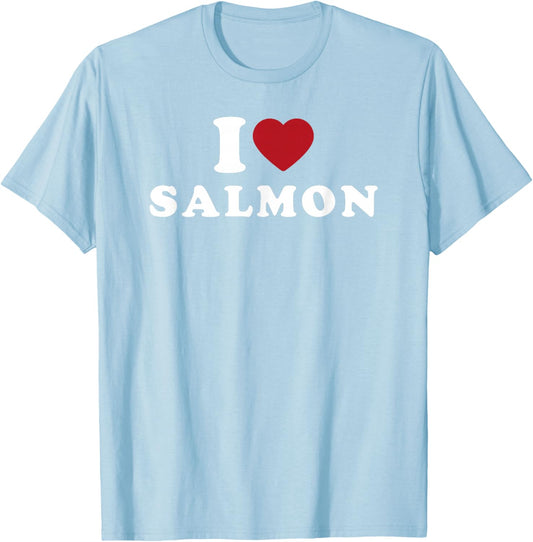 I Love Salmon Fish T-Shirt - T-Shirt | Light Blue