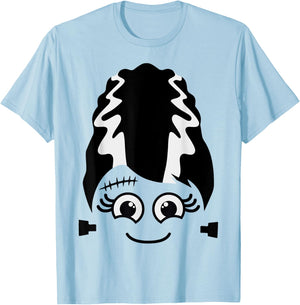 Bride of Frankenstein Cute Monster Halloween Costume T-Shirt - T-Shirt | Light Blue