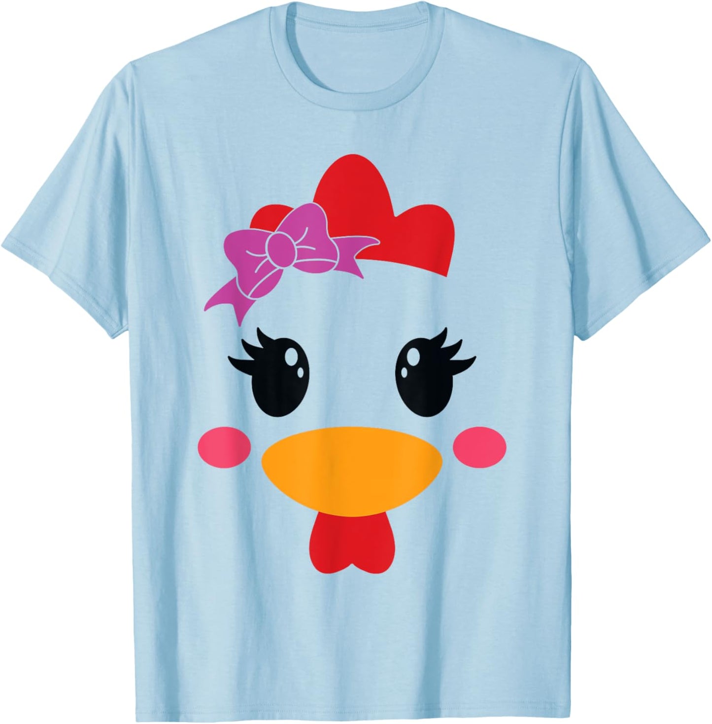 Chicken Costume Halloween Chicken Face Rooster Funny T-Shirt - T-Shirt | Light Blue