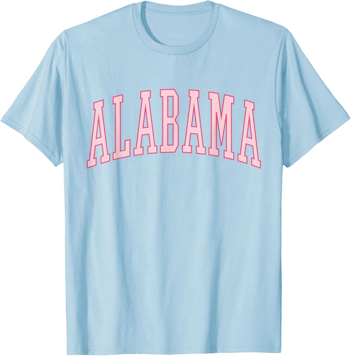 Preppy Varsity Pink Alabama T-Shirt - T-Shirt | Light Blue