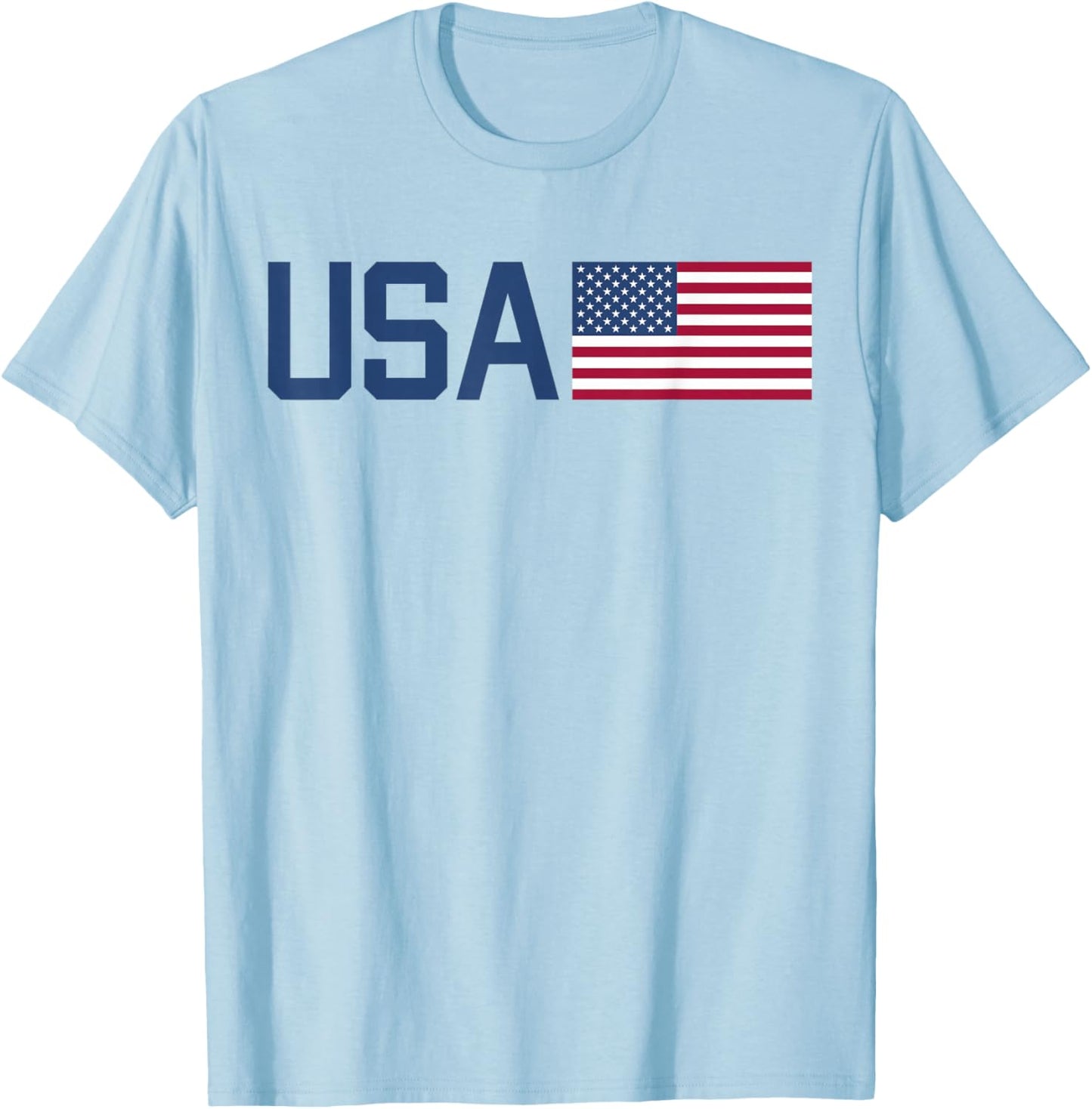 USA Shirt Women Men Kids American Flag Patriotic 4th of July T-Shirt - T-Shirt | Light Blue