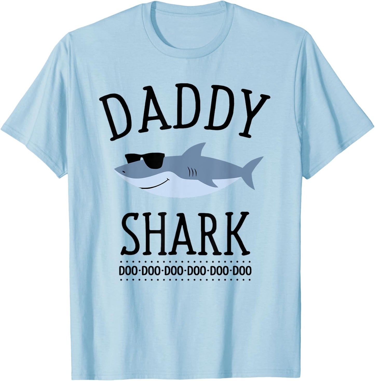 Daddy Shark Funny Dad T-Shirt - T-Shirt | Light Blue
